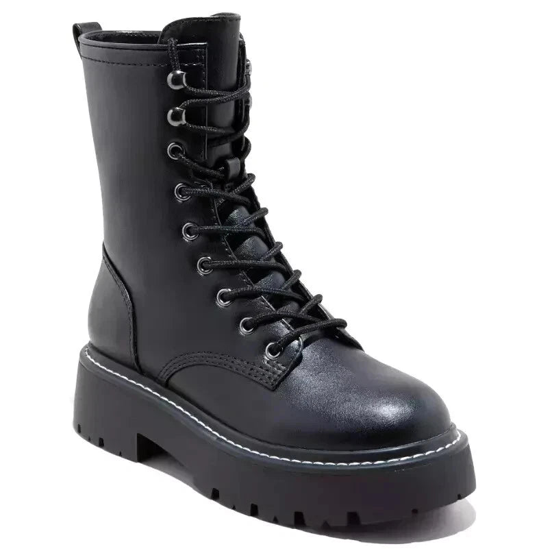 Wild Fable Women's Logan Lug Combat Boots Memory Foam Insole Black Size 9 NEW