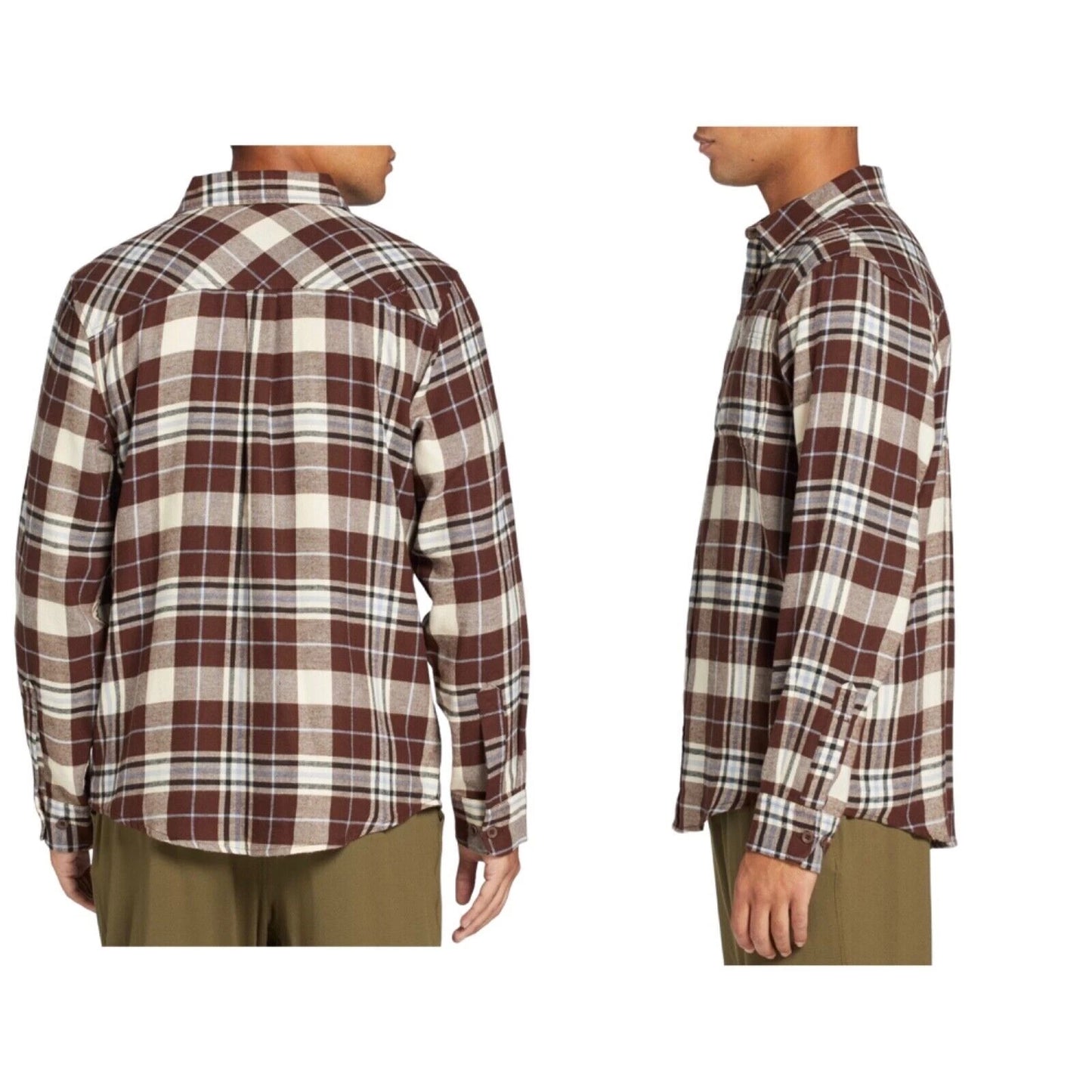 Alpine Design Mens Size XXL Brown Plaid Brushed Flannel Long Sleeve Shirt