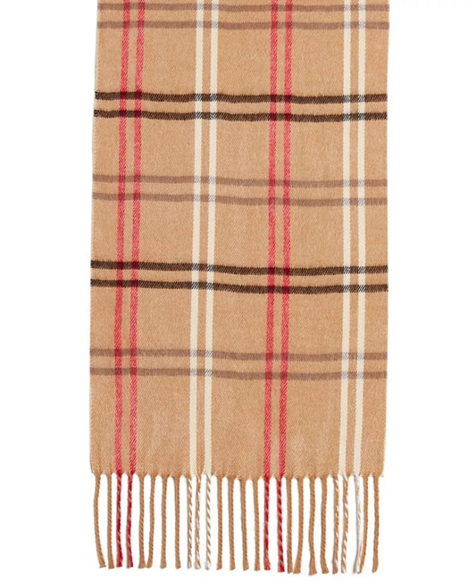 Steve Madden Plaid Muffler Scarf Camel