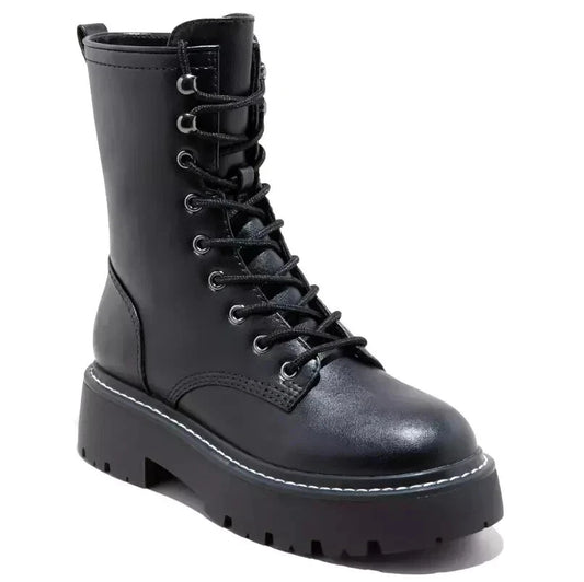 Wild Fable Women's Logan Lug Combat Boots Memory Foam Insole Black Size 9 NEW