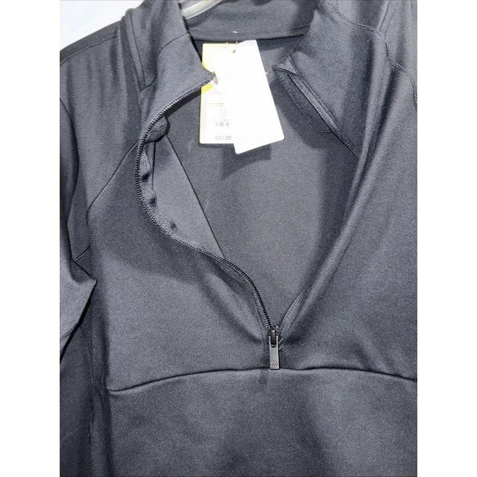 Women's 1/2 Zip Jacket - All in Motion Black XL Thumb Holes NWT 27437