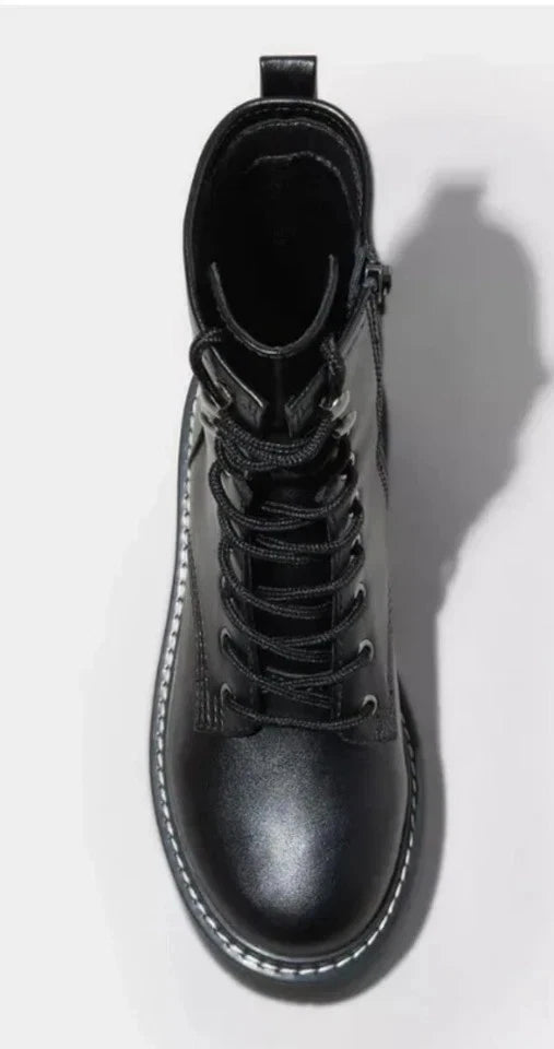 Wild Fable Women's Logan Lug Combat Boots Memory Foam Insole Black Sz 7.5